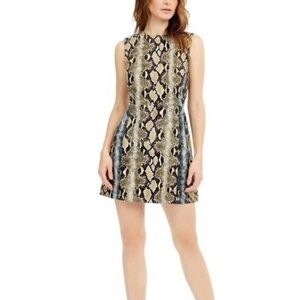 French Connection Adila Faux Snakeskin Print Dress 12